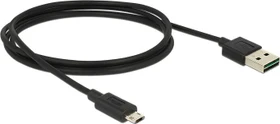 DeLOCK EASY-USB Adapterkabel, USB 2.0 Micro-B [Stecker] auf USB-A 2.0 [Stecker], schwarz, 1m (83844)