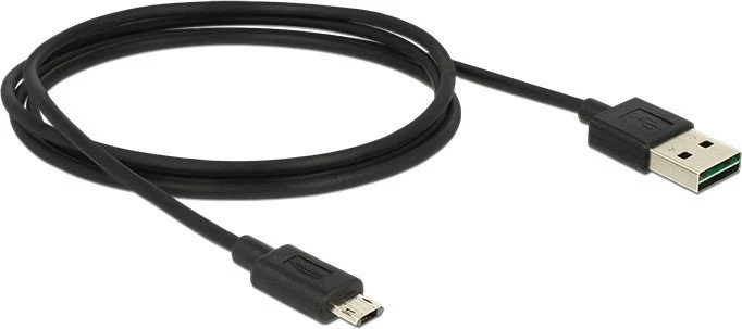 DeLOCK EASY-USB Adapterkabel, USB 2.0 Micro-B [Stecker] auf USB-A 2.0 [Stecker], schwarz, 1m