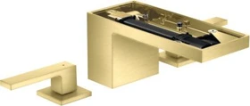 Hansgrohe Axor MyEdition 3-Loch Waschbeckenarmatur 70 mit Push-Open Ablaufgarnitur ohne Platte brushed brass
