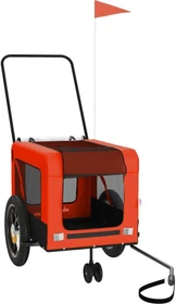 vidaXL Hunde 120x54.5cm Fahrradanhänger orange/schwarz