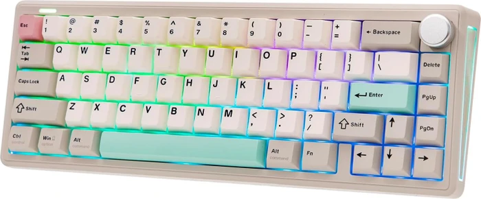 Epomaker TH65 Wireless, Retro White, grau, LEDs RGB, hot-swap, Epomaker Crystal Tactile Silent, USB/Bluetooth, US