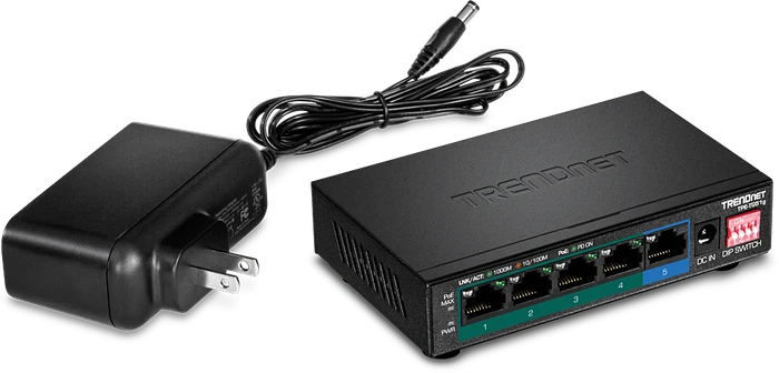 TRENDnet TPE-TG Desktop Gigabit Switch, 5x RJ-45, 60W PoE+