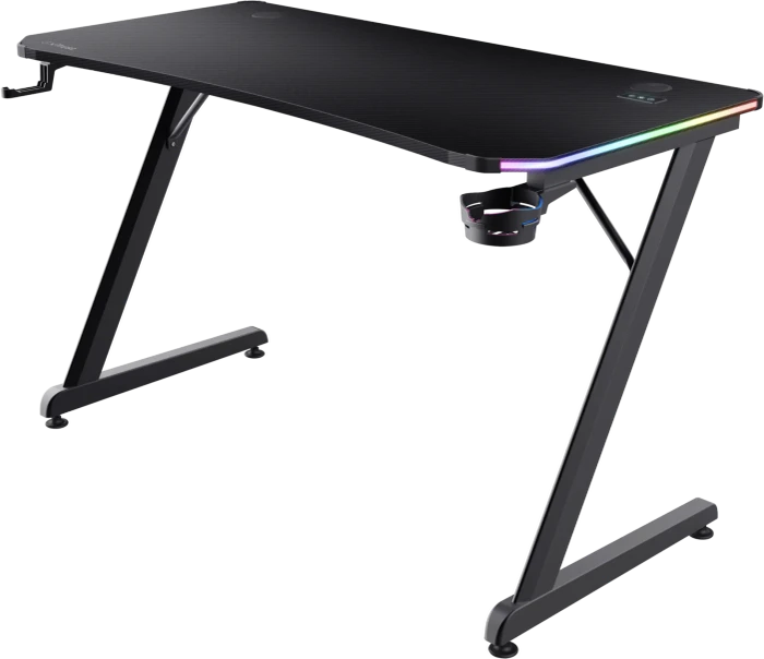 Trust Gaming GXT 709 Luminus RGB Gaming Desk Schreibtisch 120x60cm schwarz/schwarz