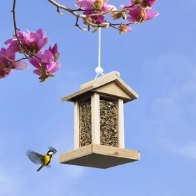 Haushalt International Vogelhaus mit Dach aus Holz, braun