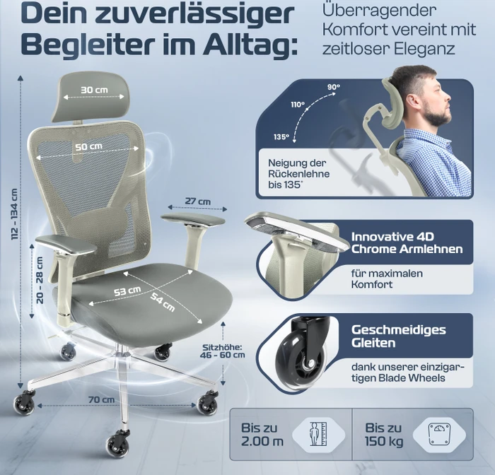 Clouvou CleverSeat Bürostuhl, weiß
