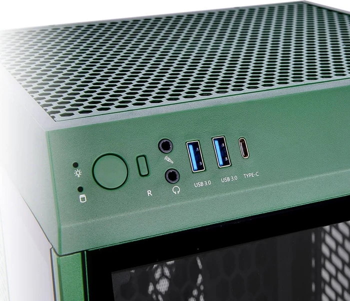 Thermaltake The Tower 100 Racing Green, grün, Glasfenster, Mini-ITX