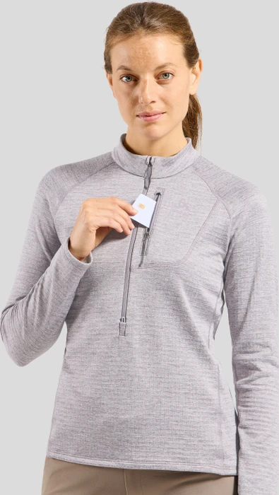 Odlo Tencia Mid Layer Half-Zip Funktionsshirt langarm misty lilac melange (Damen)
