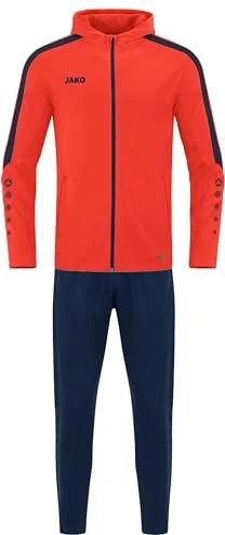 Jako Polyester Power mit Kapuze Trainingsanzug flame/marine