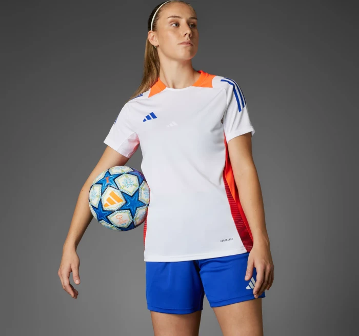 adidas UWCL 2024/2025 Knockout Phase Pro Fußball white/orange/night sky/pantone