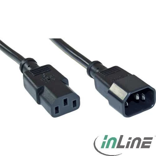 InLine Kaltgeräte Verlängerungskabel C13/C14 schwarz, 10m