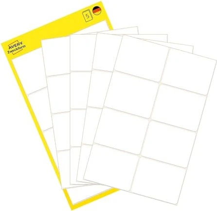Avery-Zweckform Mini-Organisationsetiketten Sonderformat, 38x29mm, weiß, 5 Blatt (40 Etiketten)