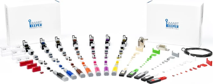 SmartKeeper Essential Lockable Flash Drive 32GB grau/gelb, USB-A, USB 2.0