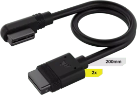 Corsair iCUE LINK Verlängerung, gewinkelt, 20cm, schwarz, 2er-Pack