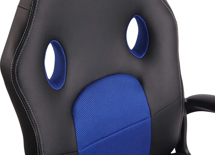 CLP Elbing Kunstleder Bürostuhl, schwarz/blau