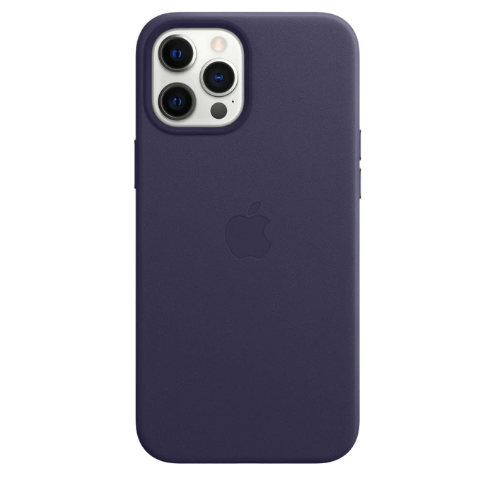Apple Leder Case mit MagSafe für iPhone 12 Pro Max dunkelviolett