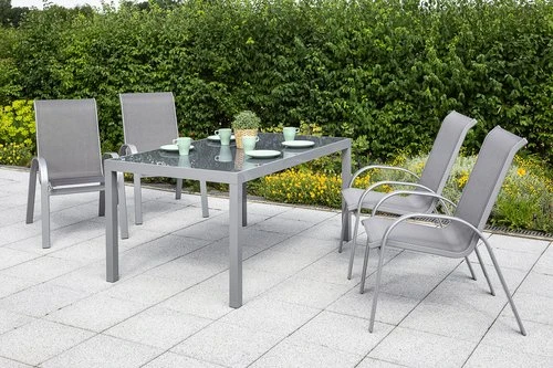 Gartenmöbel-Set taupe, 5-tlg.