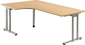 Hammerbacher Ergonomic N-Serie NS82/6 Eckschreibtisch 200x120cm Buche/silber