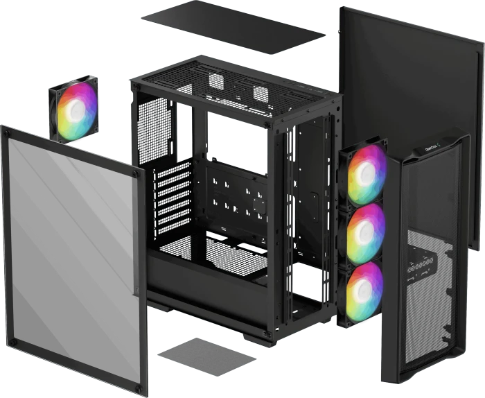 DeepCool CC560 Mesh [V2], schwarz, Glasfenster