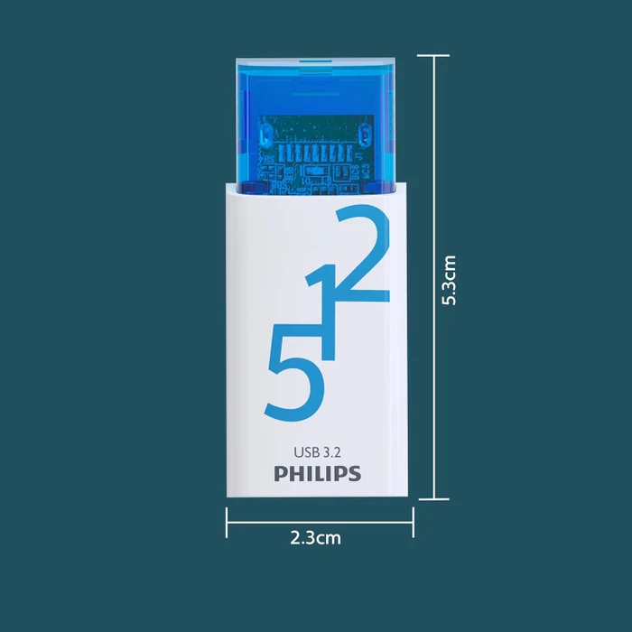 Philips Flash Drive Click Edition 512GB weiß/blau, USB-C, USB 3.2 Gen 1×1