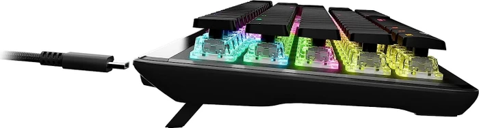Roccat Vulcan II Mini Air, LEDs RGB, schwarz, TITAN II OPTICAL BROWN, USB/Bluetooth, DE