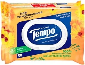 Tempo Mein Verwöhnmoment Avocado & Shea Butter feuchte Toilettentücher, 84 Stück (2x 42 Stück)