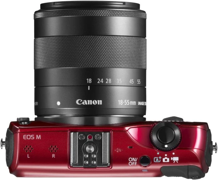 Canon EOS M rot mit Objektiv EF-M 18-55mm 3.5-5.6 IS STM