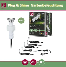Paulmann Plug & Shine MicroPen II Basisset 0.2W Bodeneinbauleuchte, 5 Stück