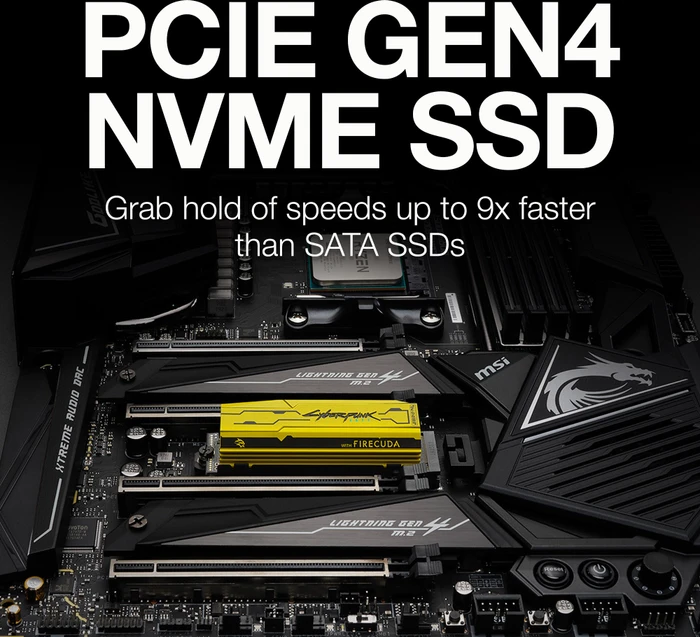 Seagate FireCuda 520 SSD +Rescue - Special Edition Cyberpunk 2077 1TB, M.2 2280 / M-Key / PCIe 4.0 x4, Kühlkörper