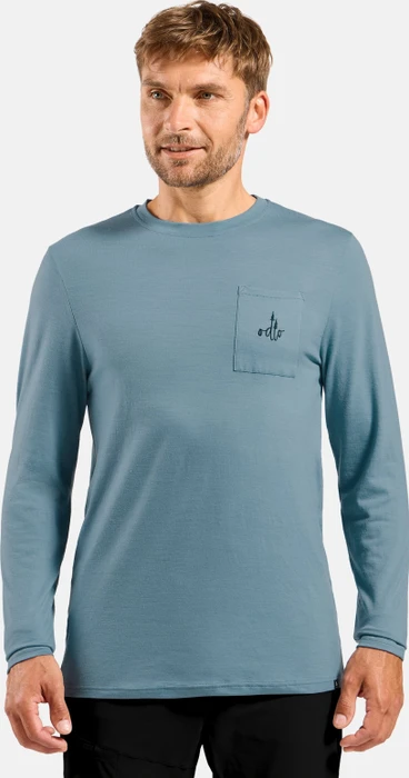 Odlo Ascent Merino 200 Funktionsshirt langarm provincial blue (Herren)
