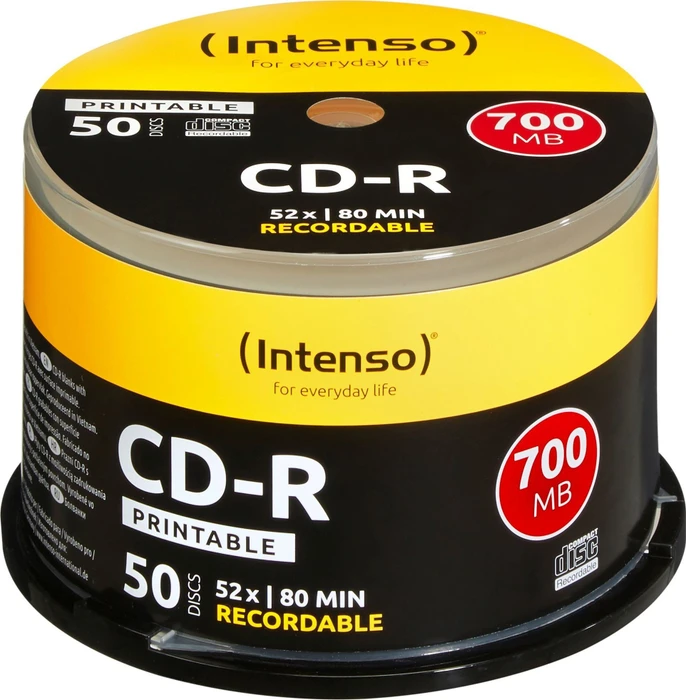 Intenso CD-R 80min/700MB, 52x, 50er Spindel, printable