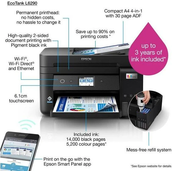 Epson EcoTank L6290, Tinte, mehrfarbig