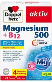 Doppelherz aktiv Magnesium 500 + B12 Tabletten, 120 Stück