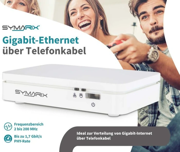 Symarix TGU 41 Master/Slave Set, Ethernet über Telefonleitung, RJ-45 G.hn, 2x RJ-45, 2er-Pack