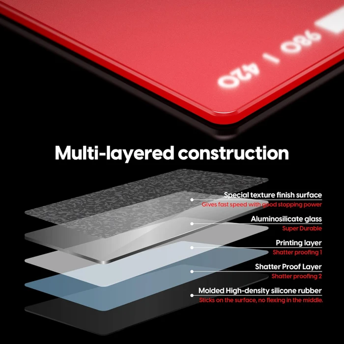 Pulsar Gaming Gears Superglide Glass Mousepad XXL, 980x420mm, rot