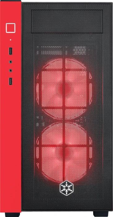 SilverStone Redline Series RL08, rot/schwarz, Glasfenster
