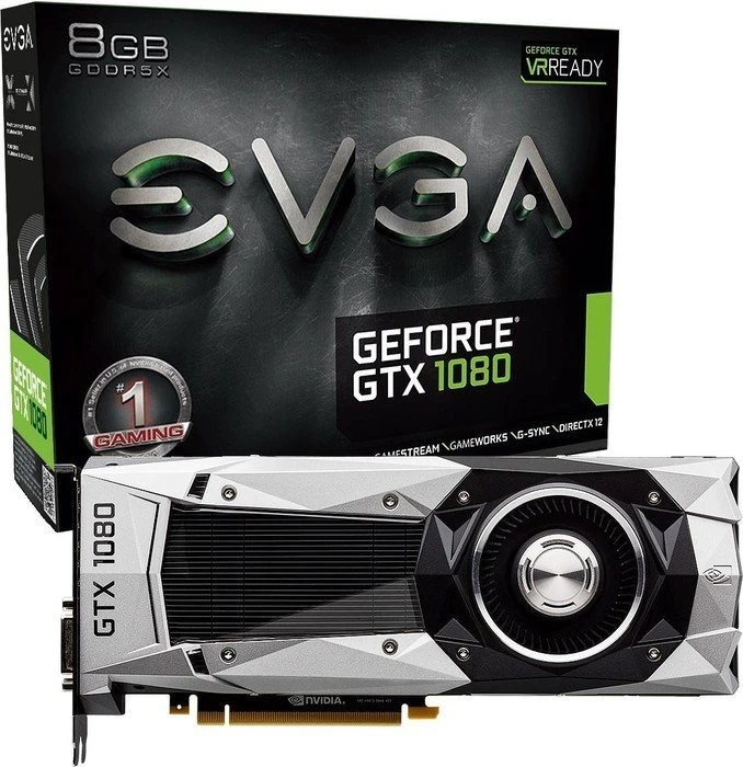 EVGA GeForce GTX 1080 Founders Edition, 8GB GDDR5X, DVI, HDMI, 3x DP