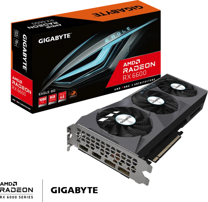 GIGABYTE Radeon RX 6600 Eagle 8G, 8GB GDDR6, 2x HDMI, 2x DP
