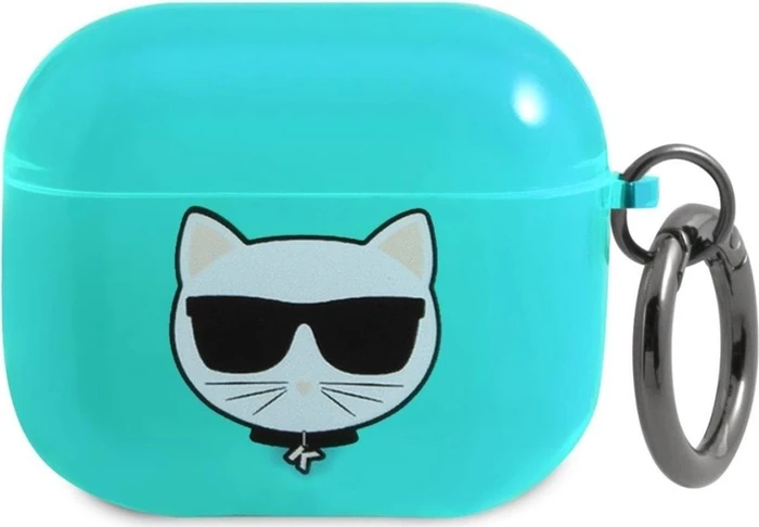 Karl Lagerfeld AirPods 3 Case Glitter Choupette blau