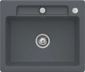 Villeroy & Boch Siluet 60 S Einbau Becken mittig mit Ablauffernbedienung graphite