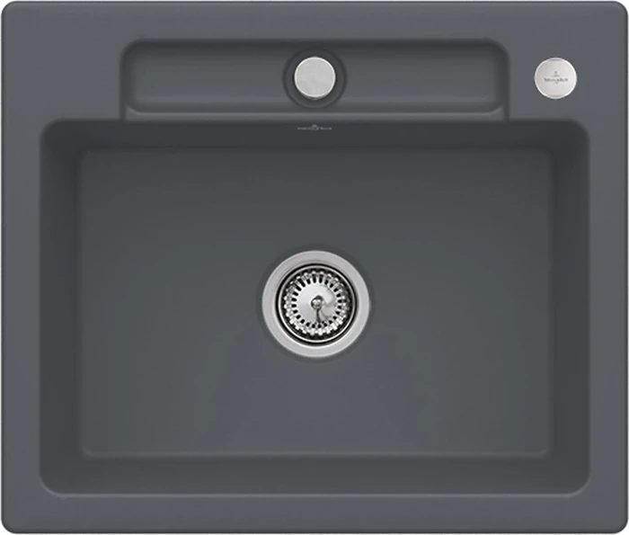Villeroy & Boch Siluet 60 S Einbau Becken mittig mit Ablauffernbedienung graphite