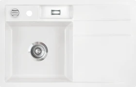 systemceram Bela 78 F Einbau Becken links mit Ablauffernbedienung polar
