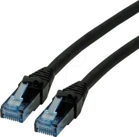 Roline / Secomp GHMT Patchkabel, Cat6a, U/UTP, RJ-45/RJ-45, 1.5m, schwarz