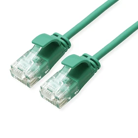 Roline / Secomp DataCenter Slim Patchkabel, Cat6a, U/UTP, RJ-45/RJ-45, 2m, grün