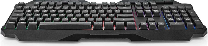 Nedis Gaming Tastatur, LEDs RGB, schwarz, USB, DE