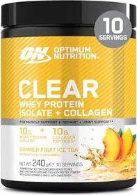 Optimum Nutrition Clear Whey Protein Isolate + Collagen Powder Summer Fruit Ice Tea 240g