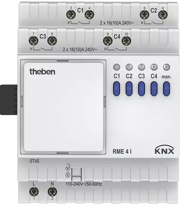 Theben RME 4 I KNX 4-fach, 16A, 4TE REG, Schaltaktor