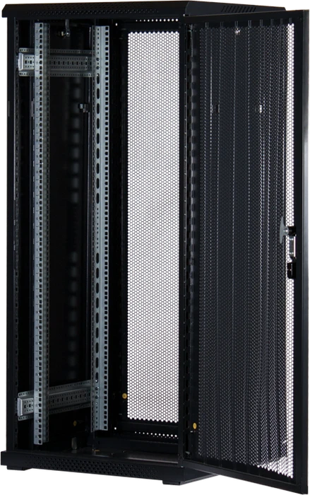Rockstable 19" Serverschrank 27HE, Gitternetztür, IP2X, schwarz, 600mm tief