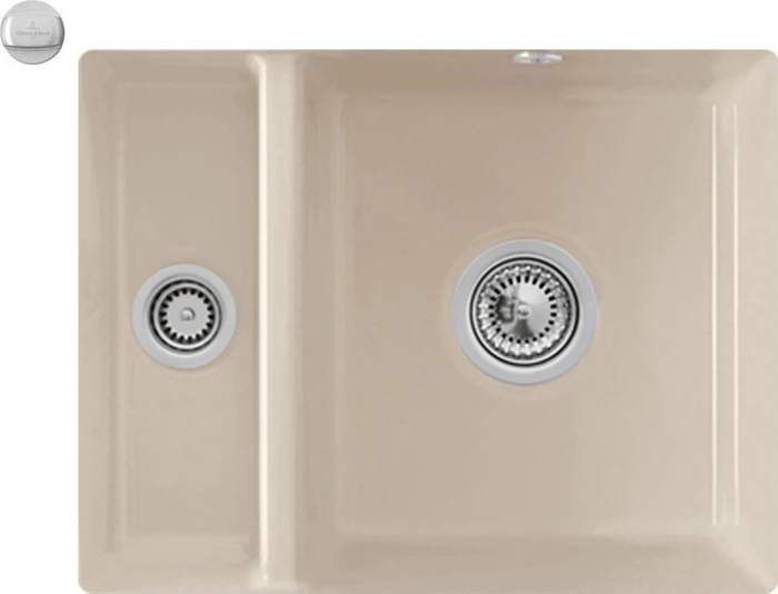 Villeroy & Boch Subway 60 XU Unterbau Becken rechts mit Ablauffernbedienung almond