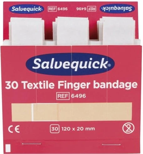 Cederroth Salvequick 30 Textile REF 6496 Nachfüllpack, 2 x 12cm, 30 Stück