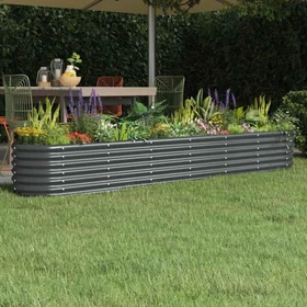 vidaXL Stahl Hochbeet oval 260x40cm anthrazit